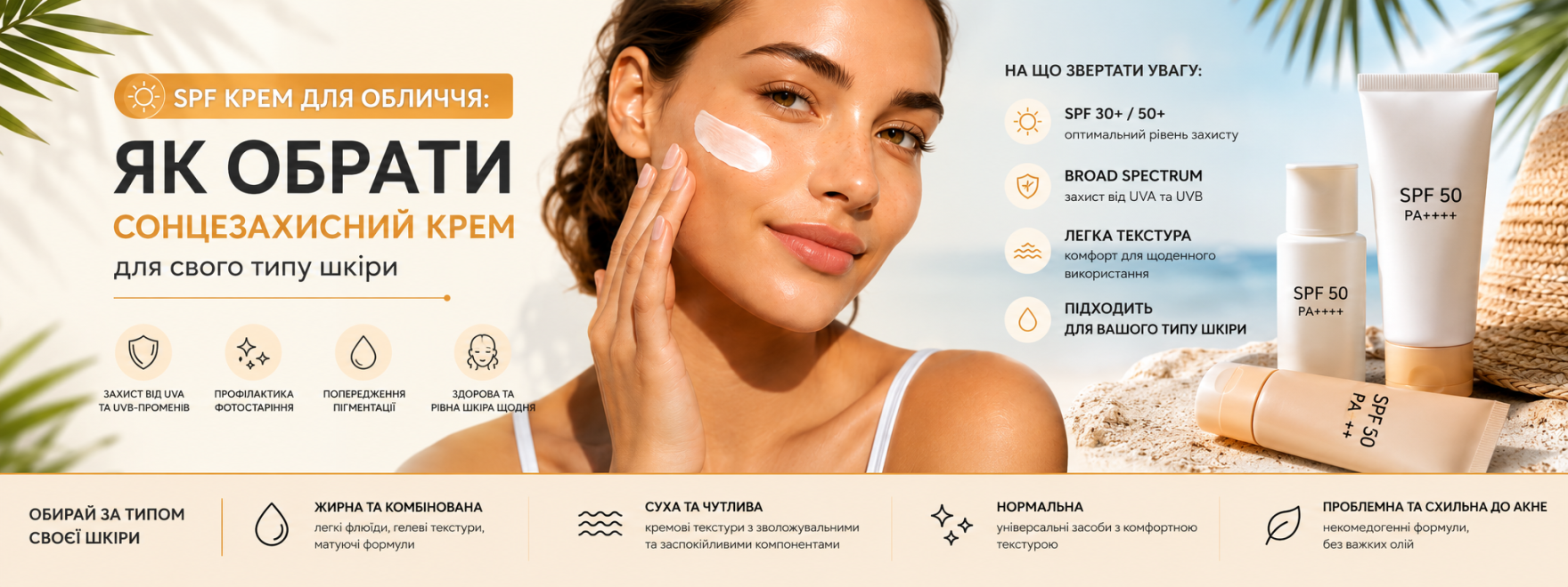 SPF крем для обличчя: як обрати сонцезахисний крем для свого типу шкіри
