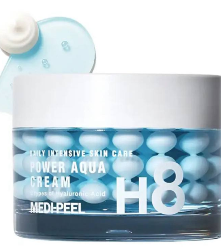 MEDI-PEEL Power Aqua Cream — Інноваційний гель-крем з гіалуроновими капсулами для інтенсивного зволоження, 50 мл