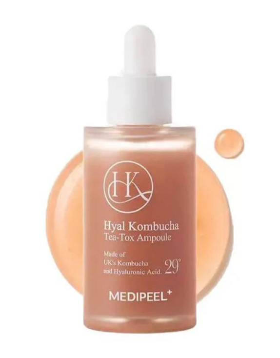 MEDI-PEEL Hyal Kombucha Tea-Tox Ampoule — Зволожувальна сироватка з комбучею, гіалуроновою кислотою та церамідами, 50 мл