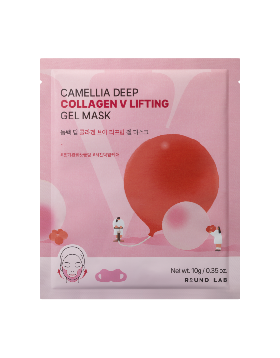 ROUND LAB Camellia Deep Collagen V Lifting Gel Mask Гідрогелева ліфтинг-маска для контуру обличчя з колагеном, 10 г