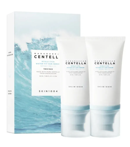 SKIN1004 Centella Hyalu-Cica Water-Fit Sun Serum Twin Pack SPF50+ PA++++  Набір сонцезахисних крем-сироваток для обличчя, 2 × 50 мл