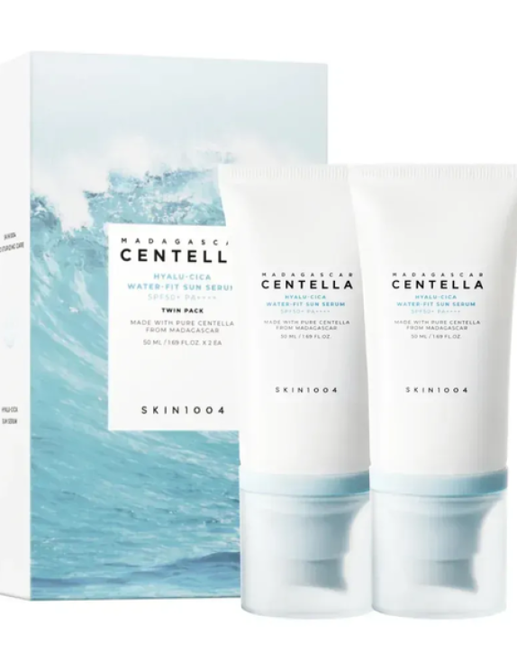 SKIN1004 Centella Hyalu-Cica Water-Fit Sun Serum Twin Pack SPF50+ PA++++  Набір сонцезахисних крем-сироваток для обличчя, 2 × 50 мл