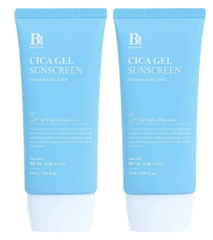 Benton CICA Gel Sunscreen Serum SPF50+ PA++++ Набір сонцезахисних крем-сироваток із центелою, 2 × 50 мл