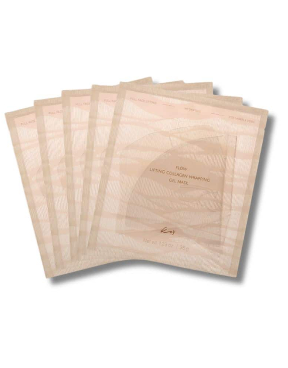 Koy Flow Lifting Collagen Wrapping Gel Mask Гідрогелева маска-бандаж із колагеном та пептидами, 35 г × 5 шт.