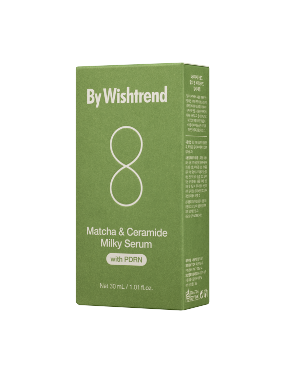 By Wishtrend Matcha & Ceramide Milky Serum Відновлювальна молочна сироватка з 1% церамідів, матчею, PDRN та пептидами для зміцнення захисного бар’єра, 30 мл