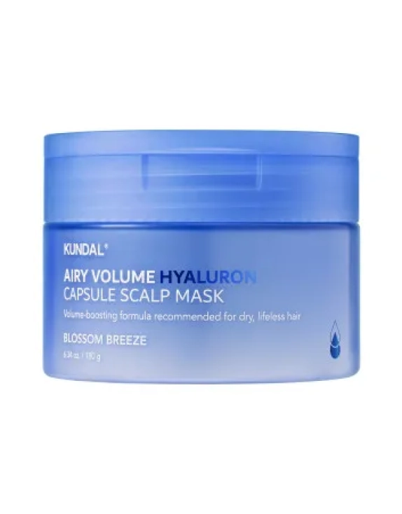 Kundal Airy Volume Hyaluron Capsule Scalp Mask Blossom Breeze Зволожувальна маска для шкіри голови з гіалуроновими капсулами для комфорту та природного об’єму волосся, 180 г