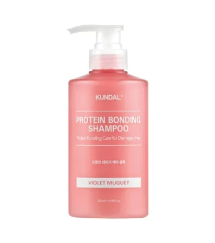Kundal Protein Bonding Shampoo Violet Muguet Протеїновий шампунь для пошкодженого, сухого та ослабленого волосся з рослинними протеїнами та комплексом гіалуронової кислоти, 500 мл