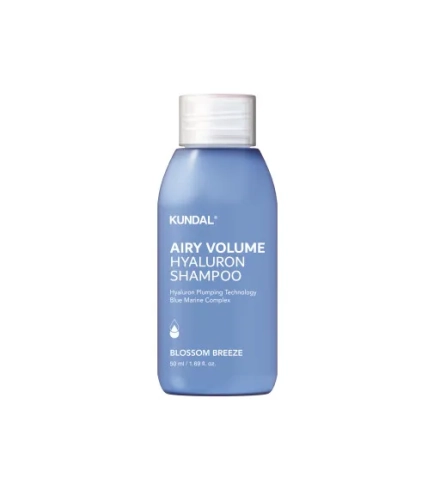 Kundal Airy Volume Hyaluron Shampoo Blossom Breeze Зволожувальний шампунь з гіалуроновою кислотою та пантенолом для легкості й об’єму волосся, 50 мл