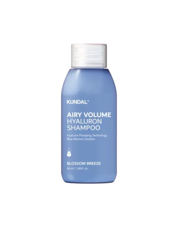 Kundal Airy Volume Hyaluron Shampoo Blossom Breeze Зволожувальний шампунь з гіалуроновою кислотою та пантенолом для легкості й об’єму волосся, 50 мл