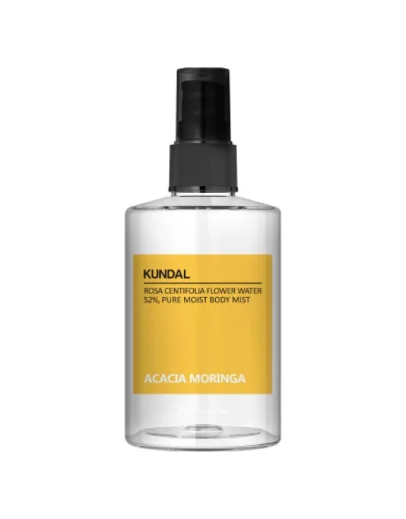 Kundal Pure Moist Body Mist Acacia Moringa Зволожувальний парфумований спрей для тіла з трояндовою водою та гіалуроновою кислотою, 128 мл