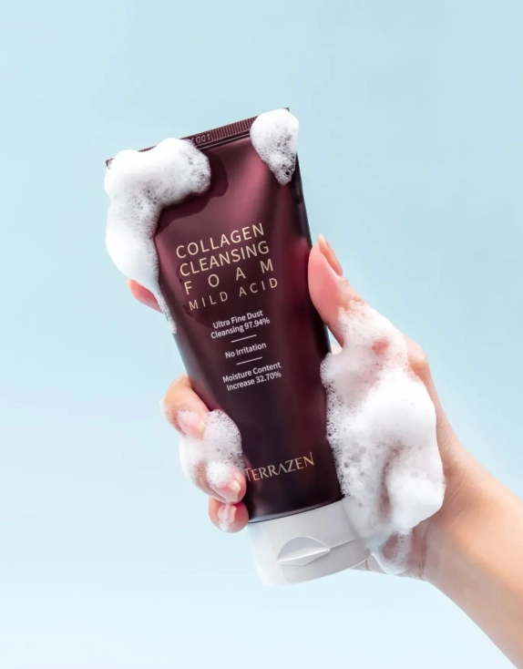 Terrazen Collagen Cleansing Foam Mild Acid Пінка з колагеном для м’якого очищення обличчя, 140 мл