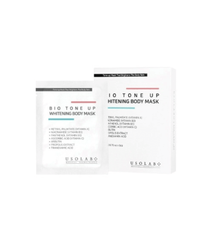 Usolab Bio Tone Up Whitening Body Mask Освітлювальна маска для вирівнювання тону тіла, 5 шт * 20 г