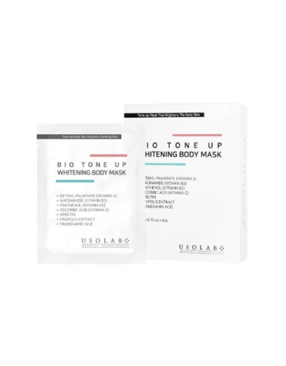 Usolab Bio Tone Up Whitening Body Mask Освітлювальна маска для вирівнювання тону тіла, 5 шт * 20 г